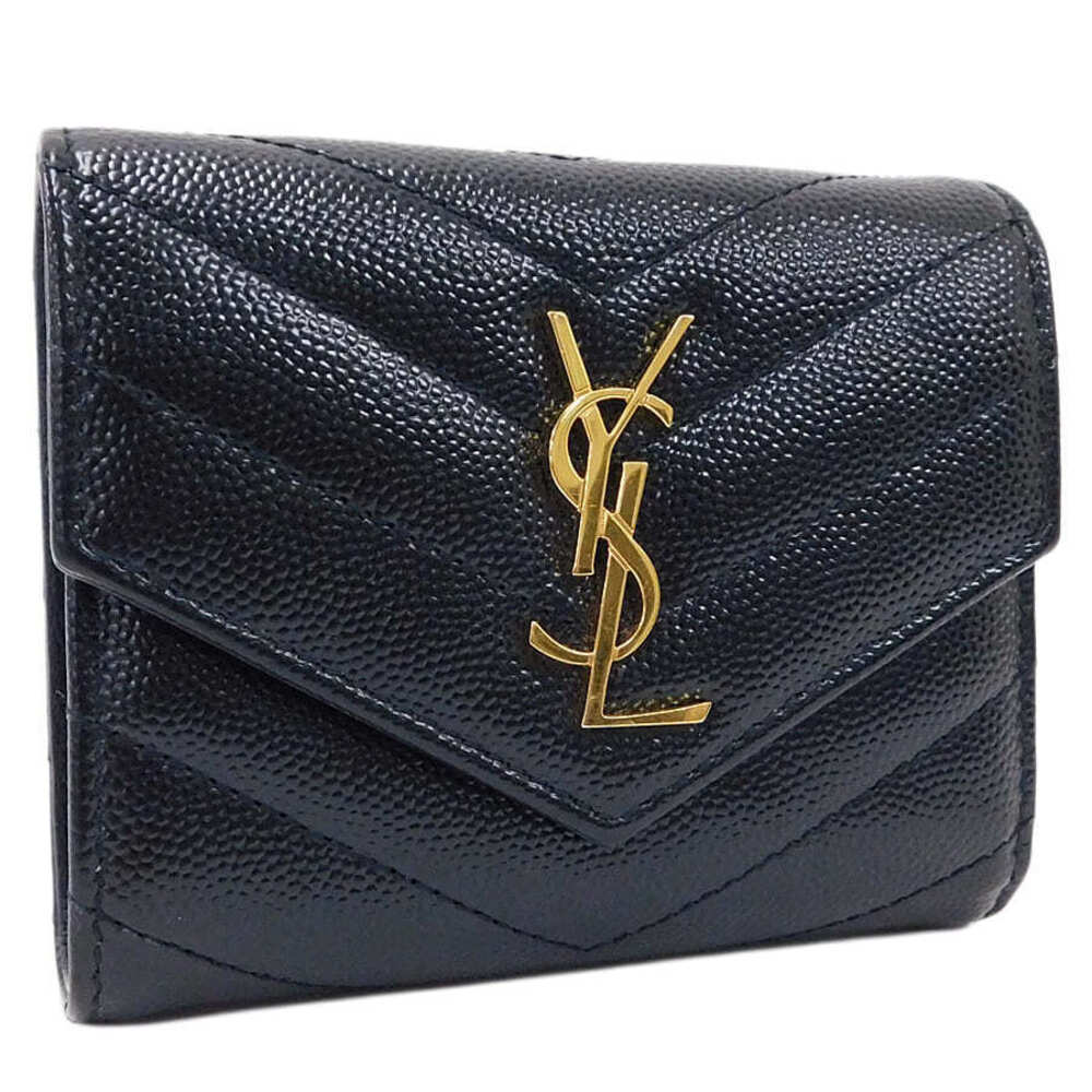 Saint Laurent Yves Classic Monogram Compact Wallet